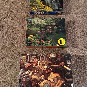 Lot of 3 New / Sealed Guild 500, 1000, 1500 Pc JIGSAW PUZZLES